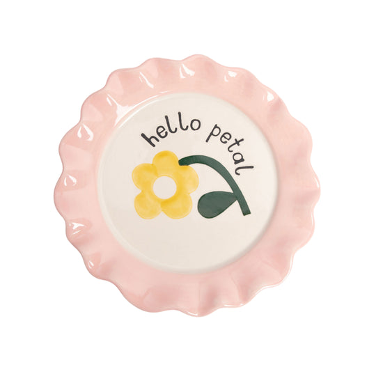 Scalloped 'Hello Petal' Flower Plate | Pink | 21cm