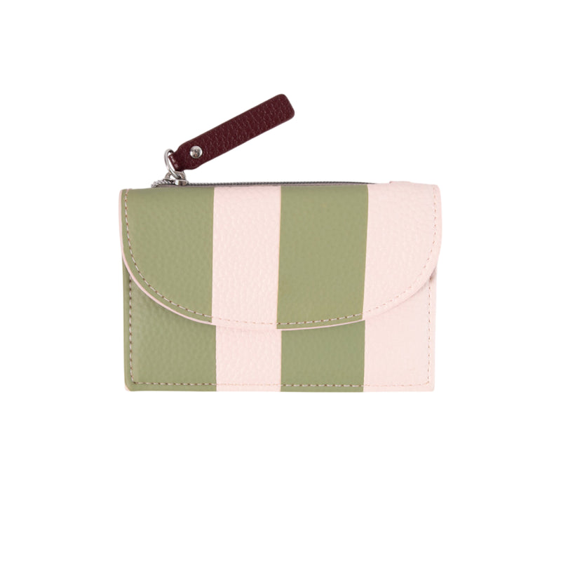 Stripe Card Holder & Coin Purse | Pink & Green
