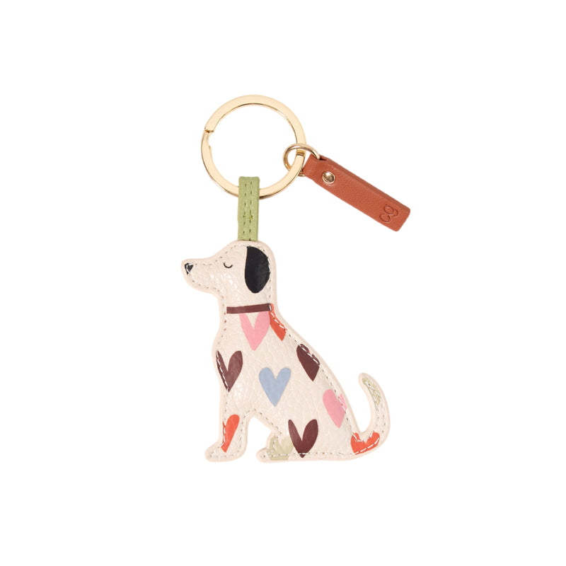 Vegan Leather Little Hearts Labrador Keyring