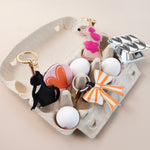 Vegan Leather Poodle Keyring | Pink