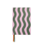 Wave Print Hard Cover Notebook | Lilac/Green