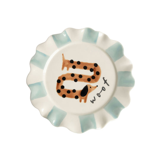 Woof Sausage Dog Ceramic Plate | 21.5cm