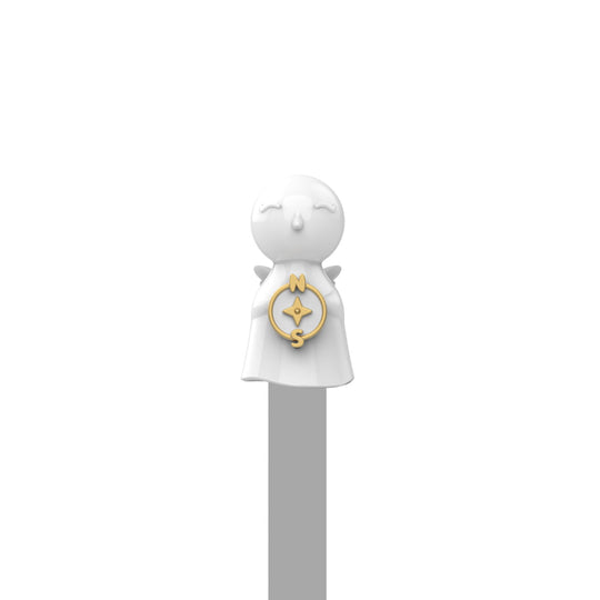 3D Angel Bookmark with Gold Compass