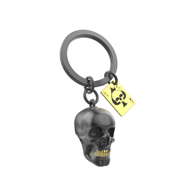 3D Black Skull Keyring