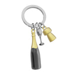 3D Champagne Bottle Keyring