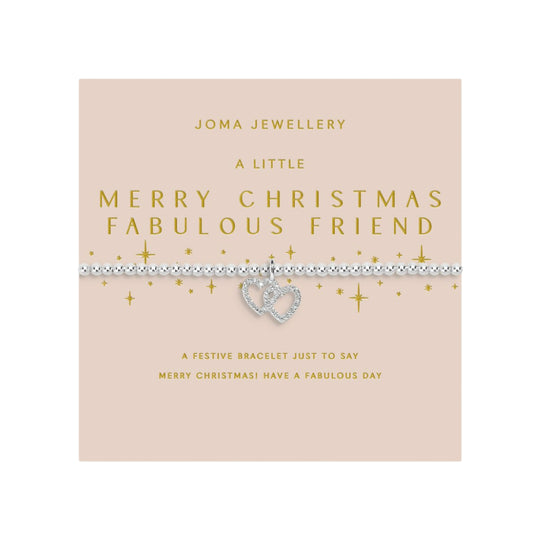 Christmas A Little 'Merry Christmas Fabulous Friend' Bracelet | Silver Plated