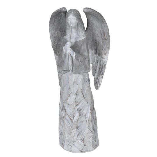 Angel with Trumpet Decoration | Wood Effect