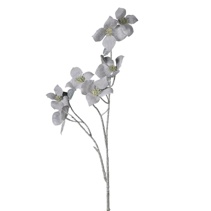 Artificial Frosted Dogwood Stem