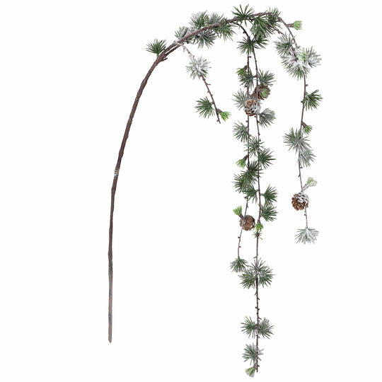 Faux Hanging Frosted Larix Spray | 75cm