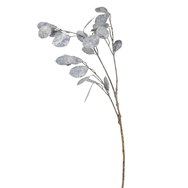 Artificial Honesty Stem | White with Glitter