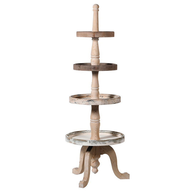 Rustic 4-Tier Shelving Display Unit | Fir Wood | 160cm