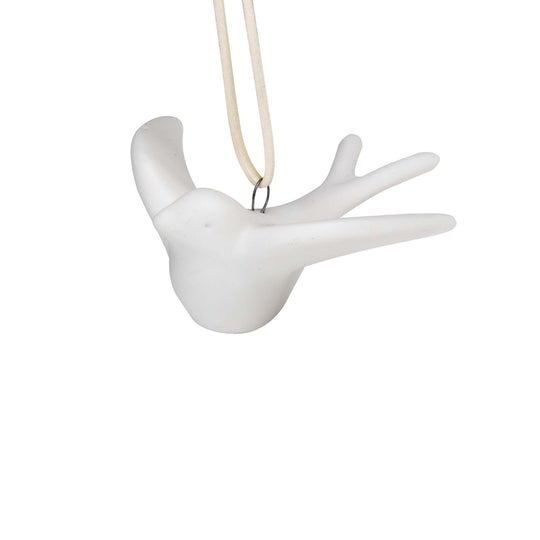Swallow Christmas Tree Decoration | White Porcelain | 8cm