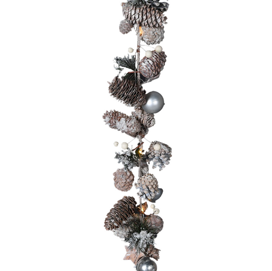 Light Up Frosted Pinecone Garland