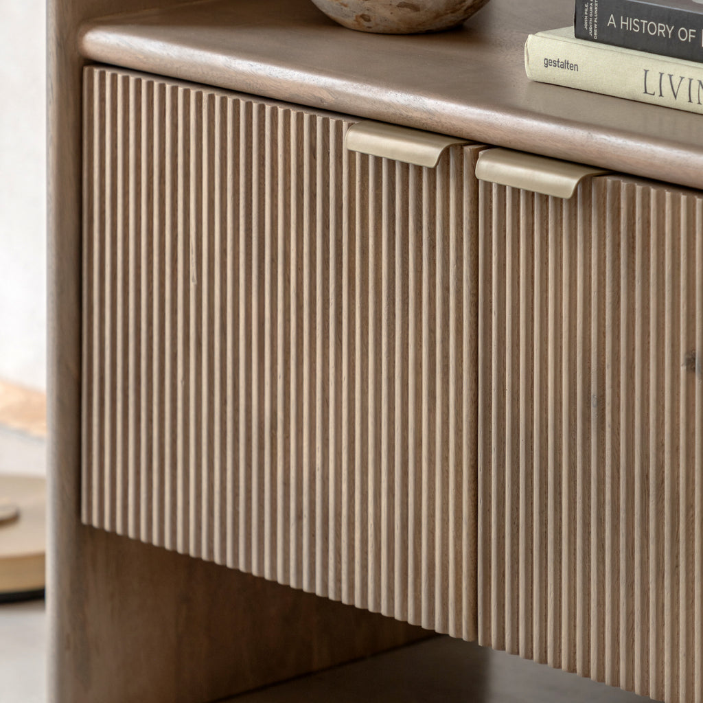 Gallery | Colonna Fluted Open Display Unit - Mango Wood – About Living