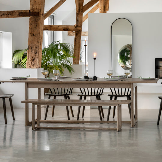 Craft Oak Extending Rectangular Dining Table | Smoked