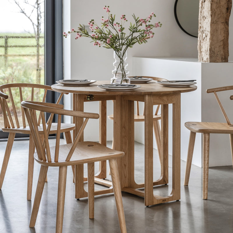 Craft Oak Folding Round Dining Table | Natural