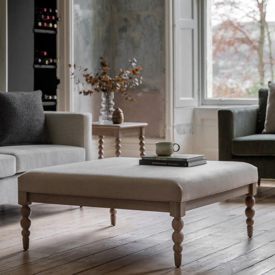 Artisan Bobbin Coffee Table | Limewashed Oak