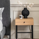 Ashdown Bedside Table with Drawer | Natural Oak