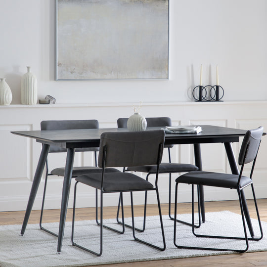 Astley Rectangular Dining Table | Black