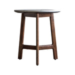 Barcelona Mid-Century Marble Top Side Table | Dark Acacia