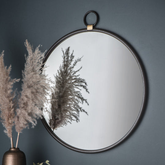 Bayswater Round Mirror | Black | 70cm