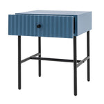 Buckhurst Scalloped Bedside Table with Drawer | Blue