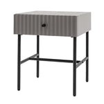 Buckhurst Scalloped Bedside Table with Drawer | Grey