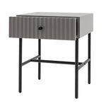 Buckhurst Scalloped Bedside Table with Drawer | Grey