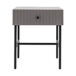 Buckhurst Scalloped Bedside Table with Drawer | Grey