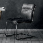 Capri Leather Dining Chair | Antique Ebony