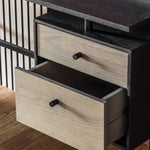 Carbury 2 Drawer Desk | Black/Natural