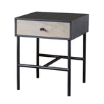 Carbury Bedside Table with Drawer | Black/Natural