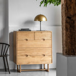 Craft 5 Drawer Chest | Natural Oak