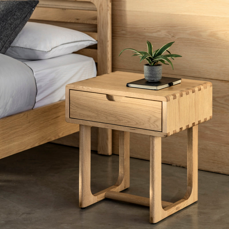 Craft Bedside Table with Drawer | Natural Oak