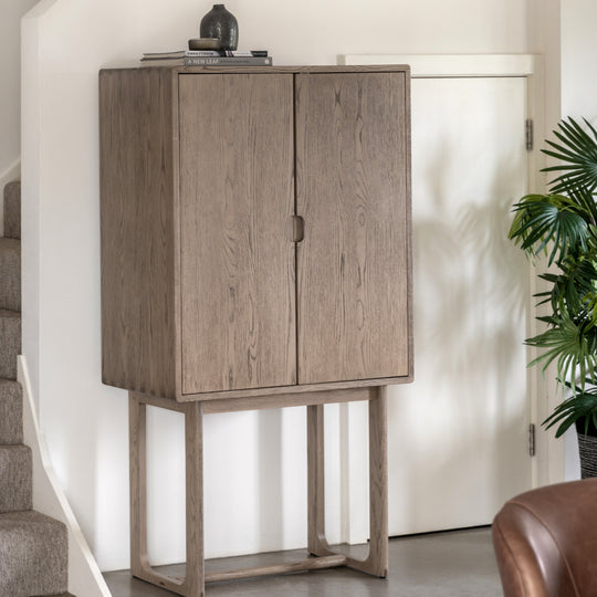 Craft Oak Cocktail Cabinet | Smoked