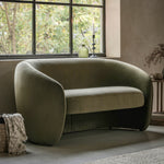 Curvo Retro 2 Seat Sofa | Moss Green