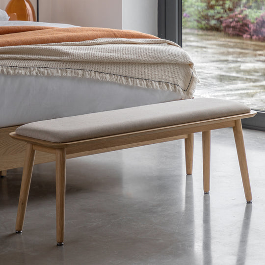 Hatfield Upholstered Bench | Natural Oak