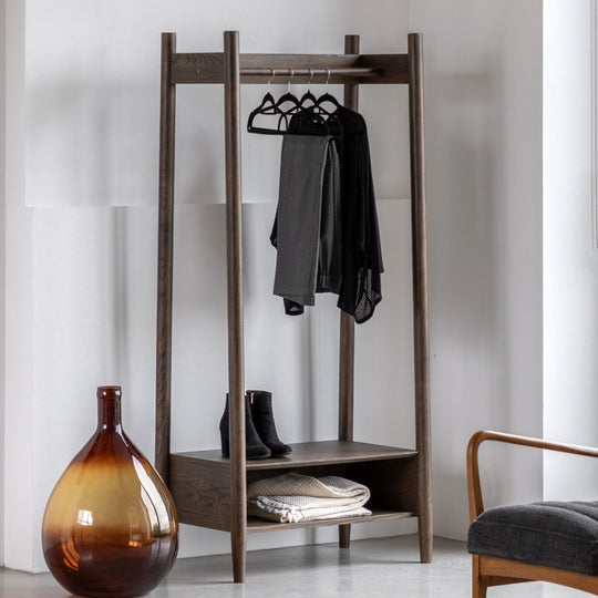 Hatfield Open Wardrobe | Smoked Oak
