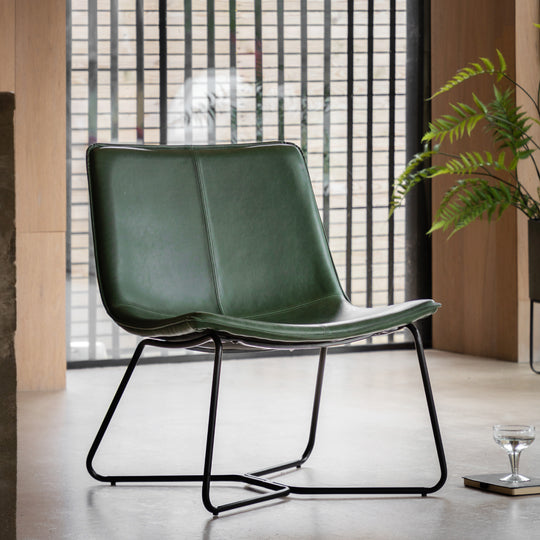 Hawking Vegan Leather Lounge Chair | Green