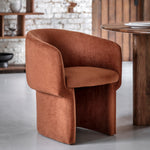 Holm Retro Tub Dining Chair | Rust Red