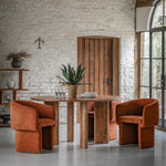 Holm Retro Tub Dining Chair | Rust Red