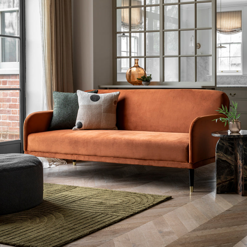 Holt 3 Seat Sofa Bed | Rust Orange