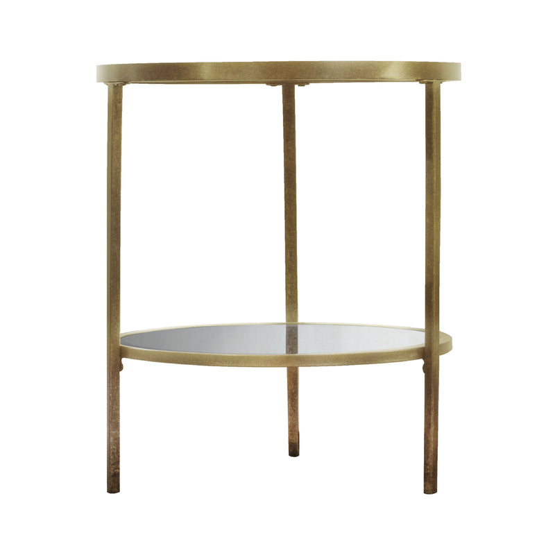Hudson Round Glass Side Table | Champagne Gold