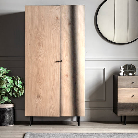 Hyland 2 Door Wardrobe | Natural/Black
