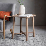 Kingham Rustic Square Side Table | Grey Oak