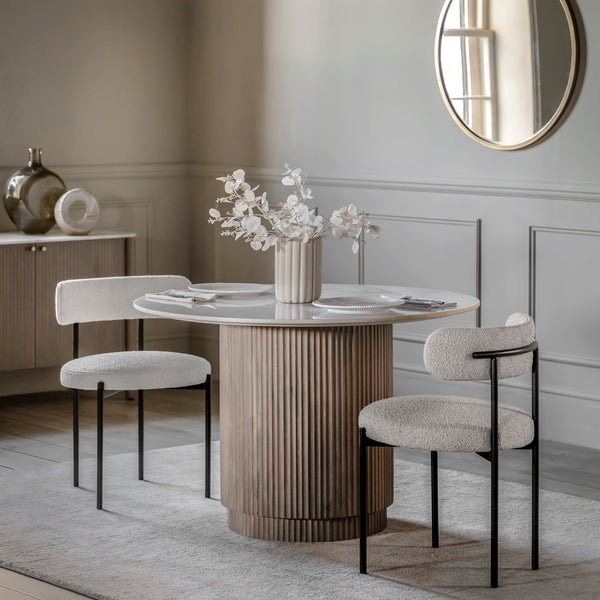 Designed by Gallery Marmo Round Marble Top Dining Table