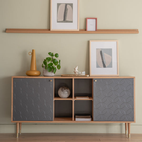 Newbury Bauhaus Sideboard | Grey/Oak