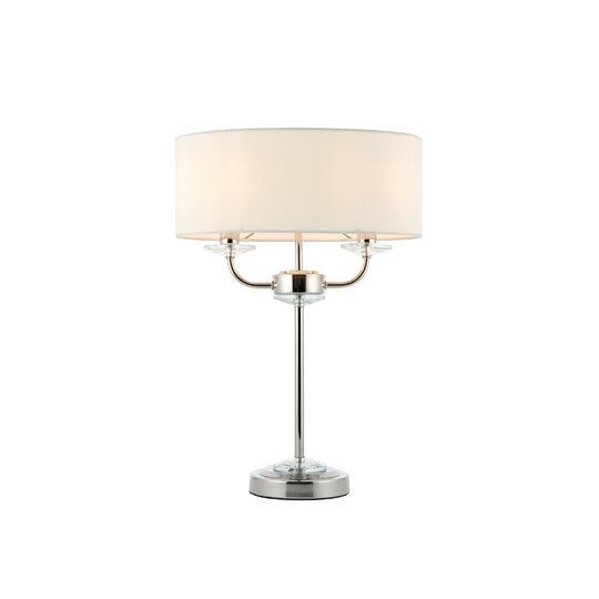 Nixon Table Lamp | Bright Nickel/Vintage White