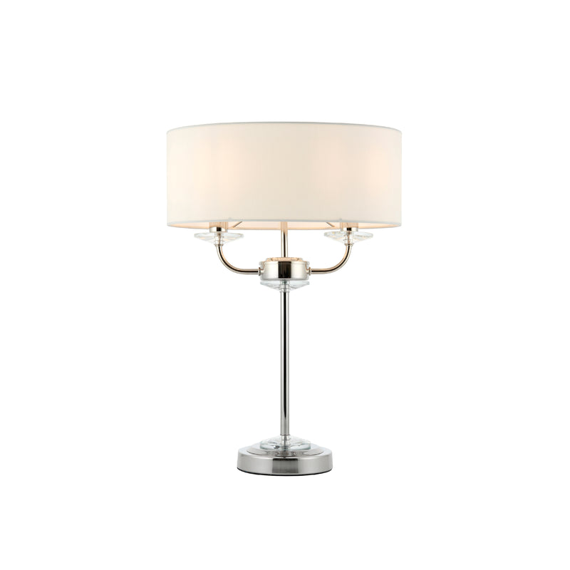 Nixon Table Lamp | Bright Nickel/Vintage White