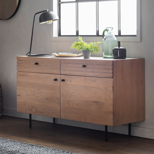 Okayama Japandi 2 Drawer 2 Door Sideboard | Natural Oak